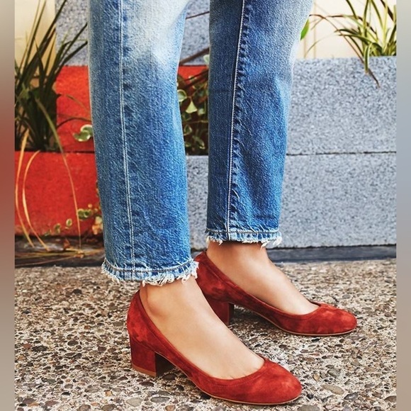Jeffrey Campbell x Free People Anthropologie Cindy Block Heels Pumps Shoes Rust - Picture 1 of 8